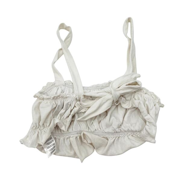 Urban Outfitters white scrunch ruffle crop top - Picture 3 of 4